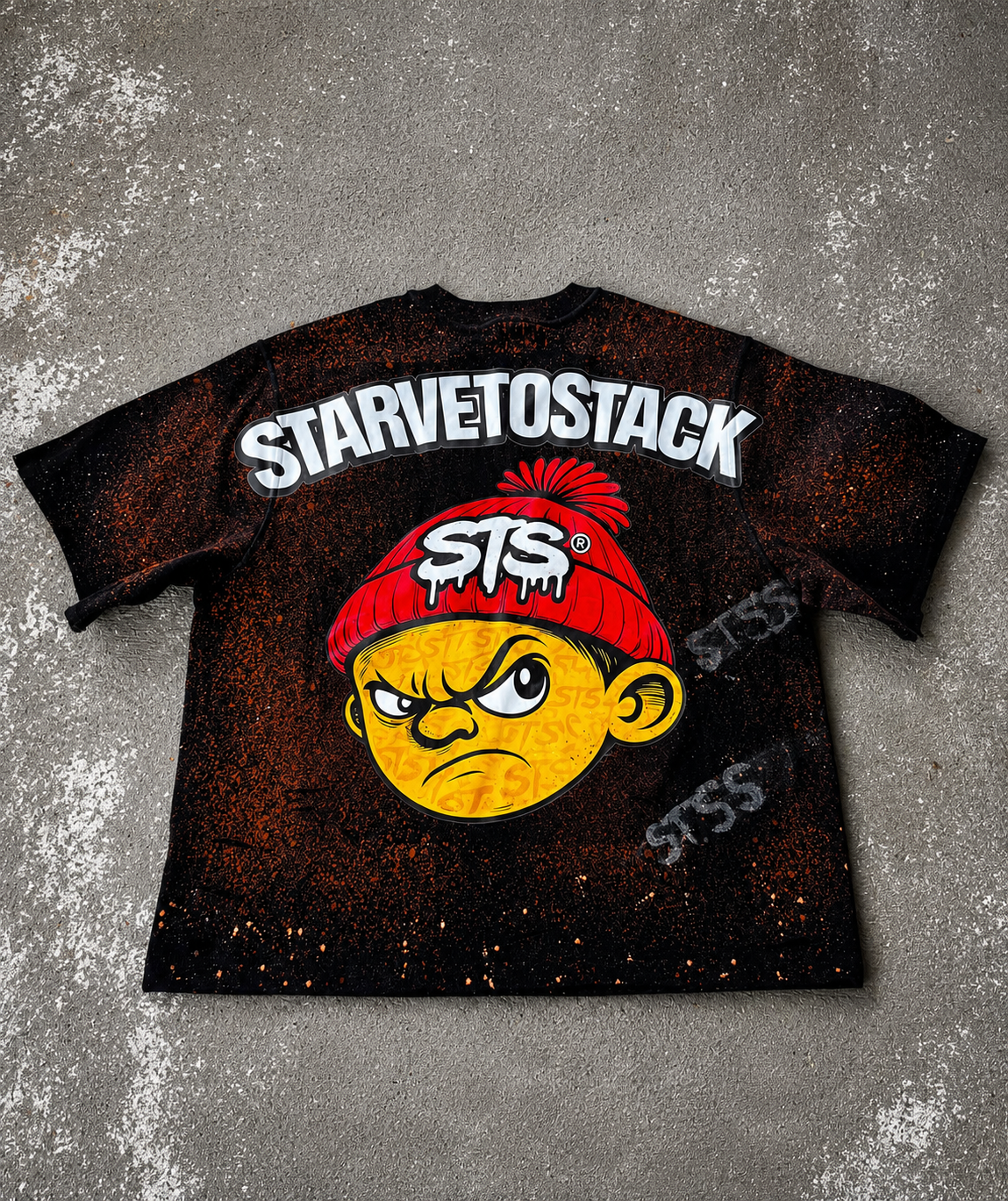 Starve To Stack One of One Bleached Graphic T-Shirt