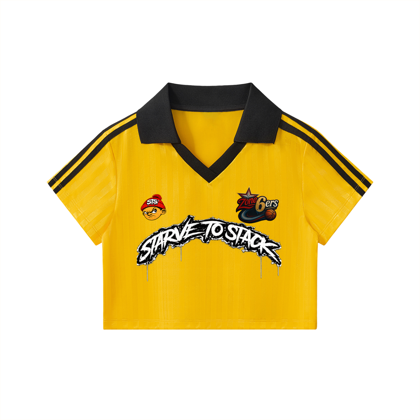 Zone6ers Collar Striped Cropped Jersey