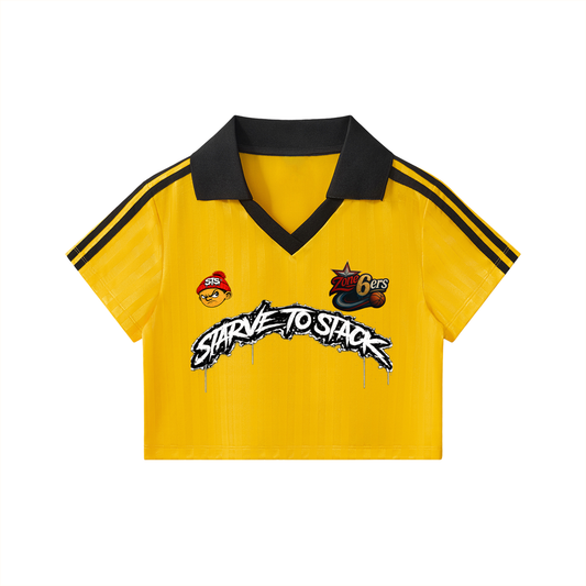 Zone6ers Collar Striped Cropped Jersey