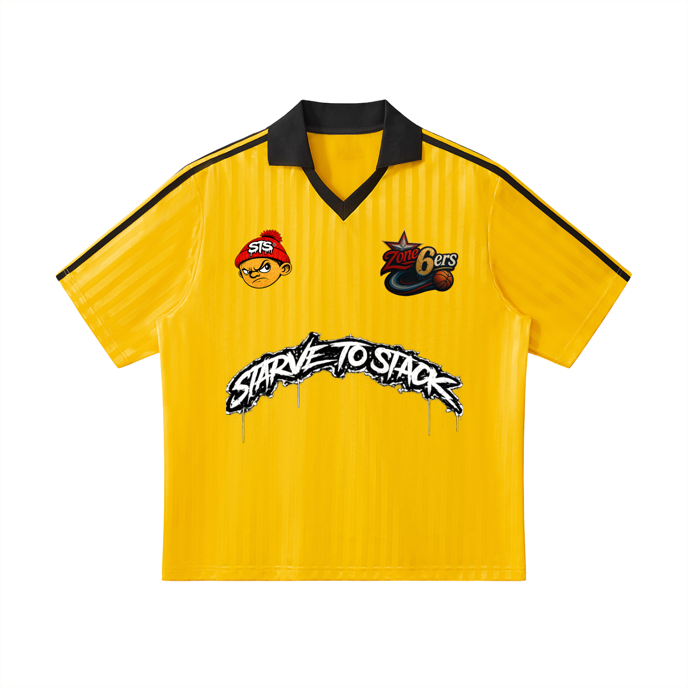 Zone6ers Collar Striped Soccer Jersey