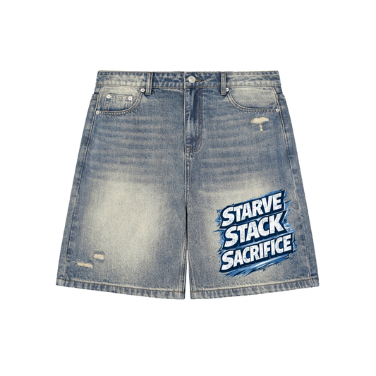 Baggy Starve Stack Sacrifice Denim Shorts
