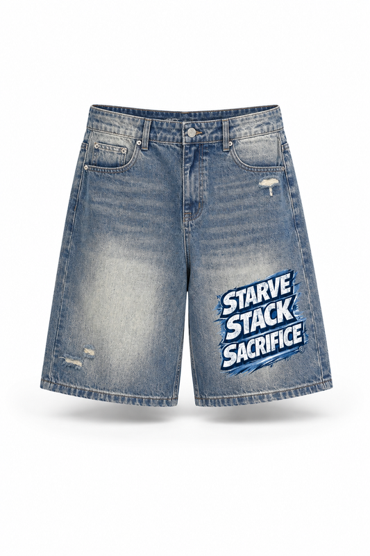 Baggy Starve Stack Sacrifice Denim Shorts