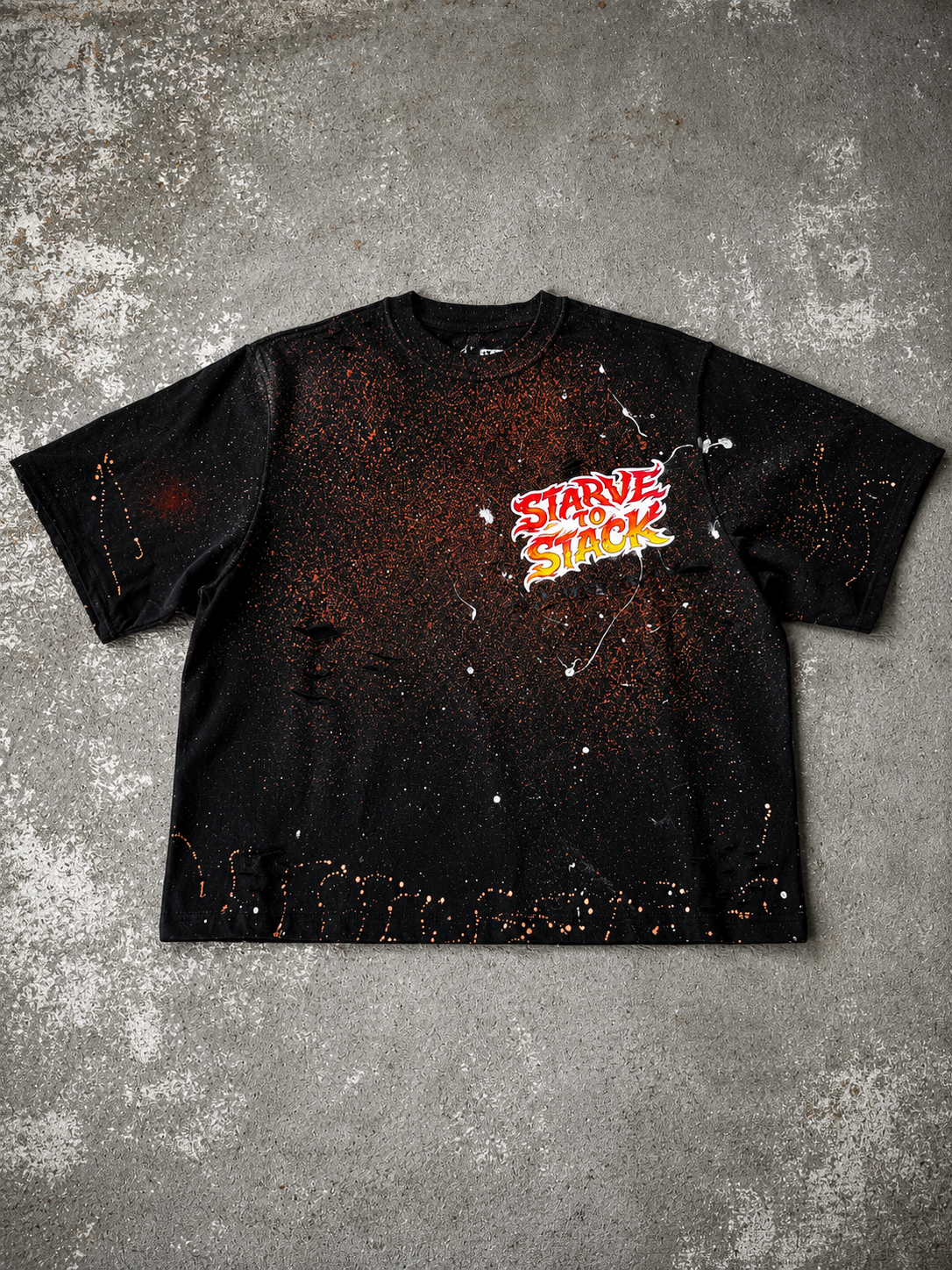 Starve To Stack One of One Bleached Graphic T-Shirt